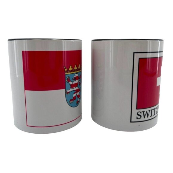 Coffee Mugs Switzerland Swiss Ceramic Coat Of Arms Family Crest Set of 2 - Picture 4 of 8